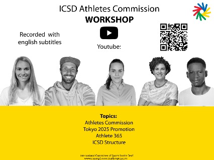 Promotional image for athlete commission with QR 